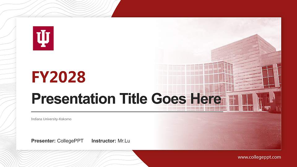 Indiana University-Kokomo Academic Presentation/Research Findings Report PPT Template16:9 ratio PPT effect preview image