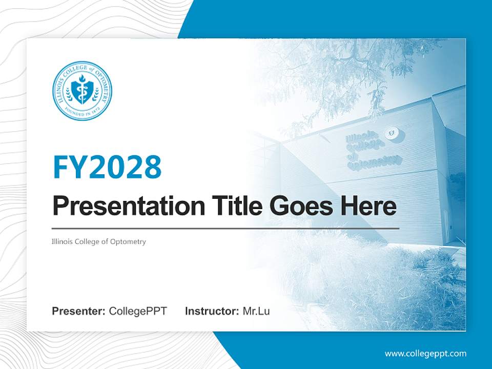 Illinois College of Optometry Academic Presentation/Research Findings Report PPT Template4:3 ratio PPT effect preview image5
