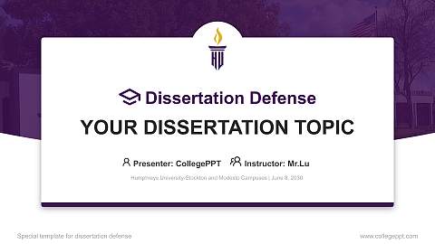 Humphreys University-Stockton and Modesto Campuses Graduation Thesis Defense PPT Template
