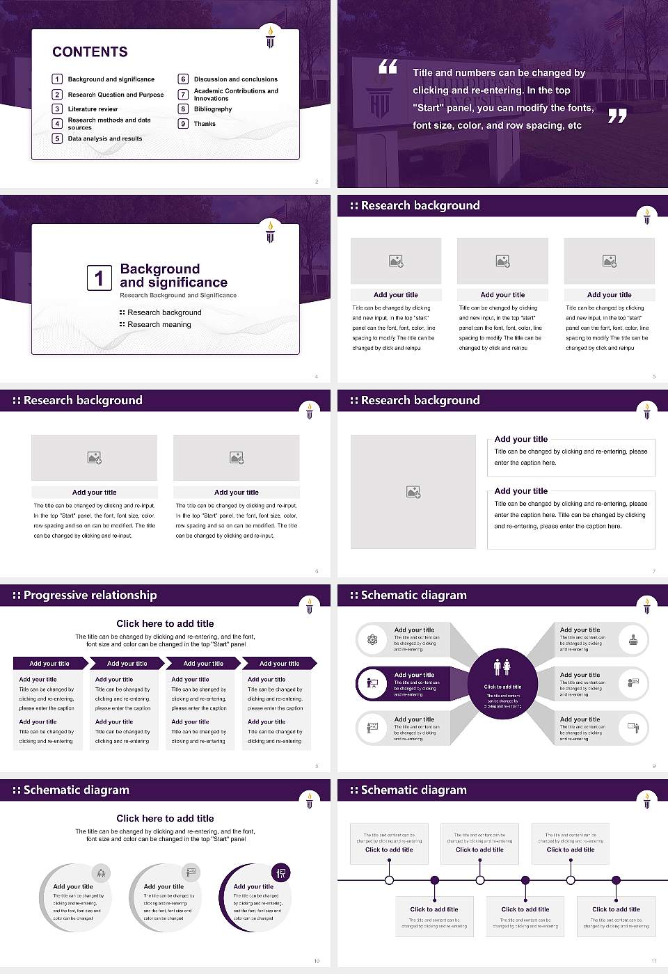 Humphreys University-Stockton and Modesto Campuses Graduation Thesis Defense PPT Template16:9 ratio PPT effect preview image2