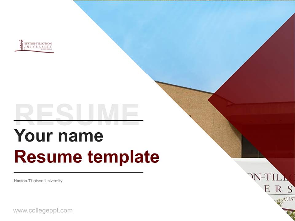 Huston-Tillotson University Resume PPT Template4:3 ratio PPT effect preview image5