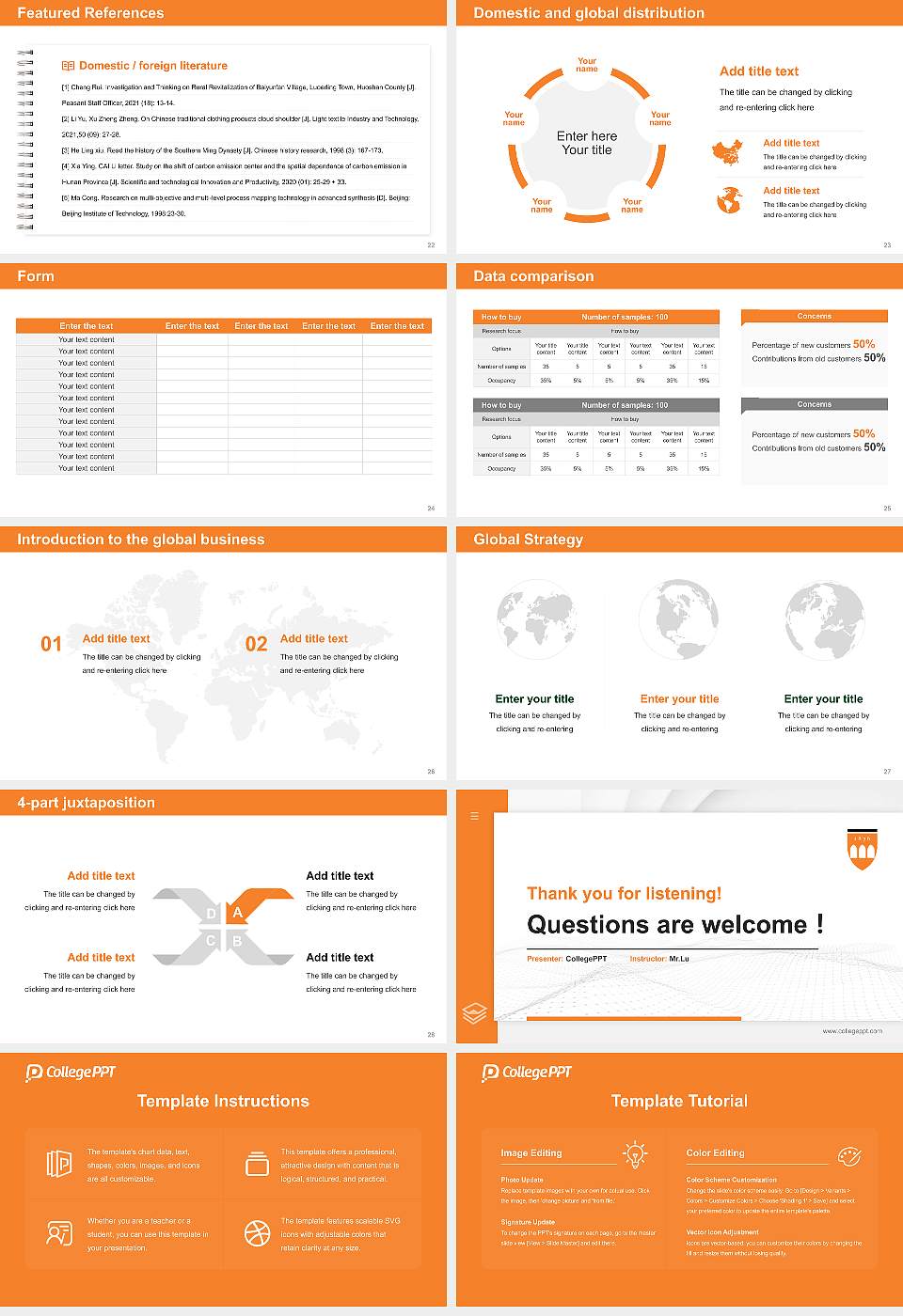 Hendrix College Thesis Proposal/Graduation Defense PPT Template16:9 ratio PPT effect preview image4