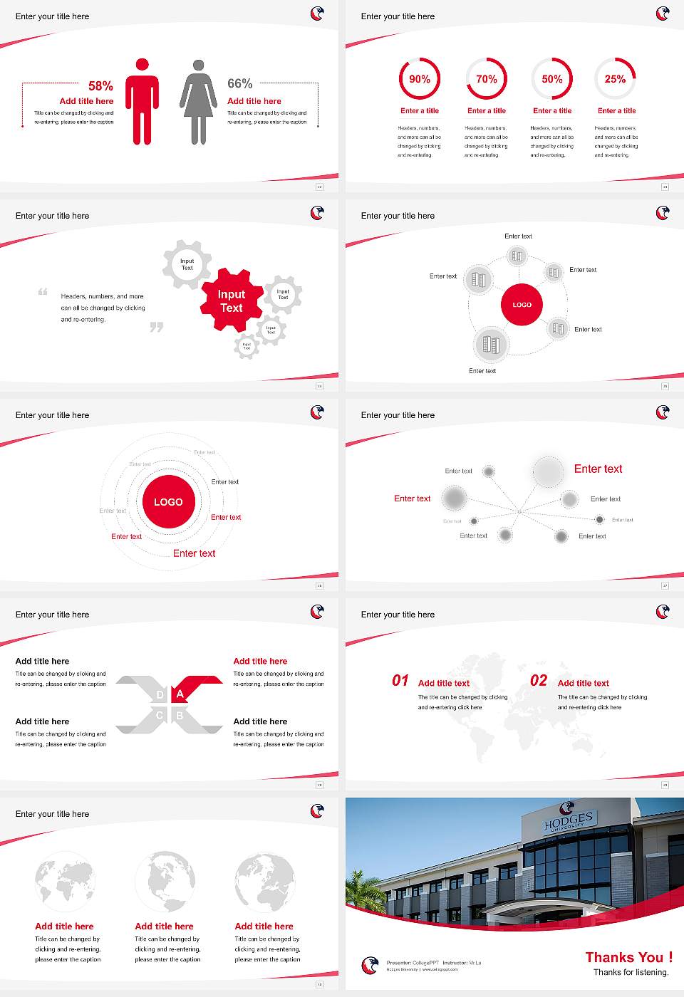 Hodges University Course/Courseware Creation PPT Template16:9 ratio PPT effect preview image4