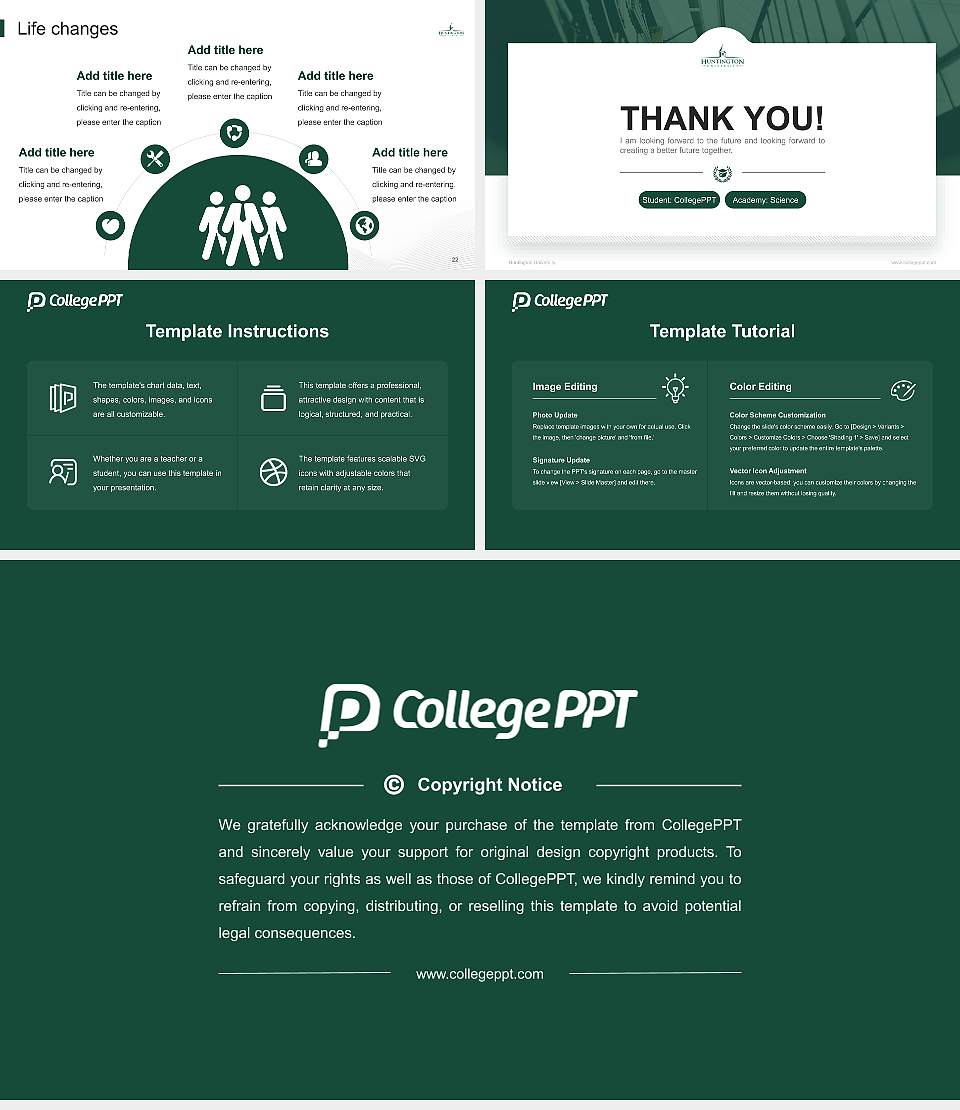 Huntington University National Scholarship Defense PPT Template16:9 ratio PPT effect preview image4