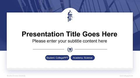 Houston Christian University National Scholarship Defense PPT Template
