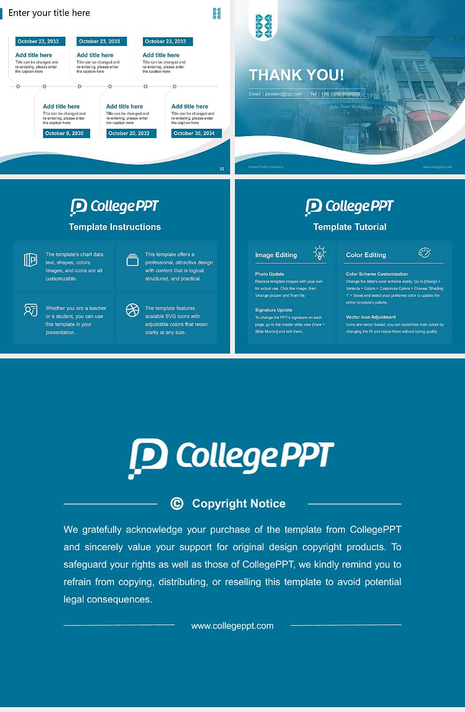 Hawaii Pacific University Lecture Sharing and Networking Event PPT Template4:3 ratio PPT effect preview image4