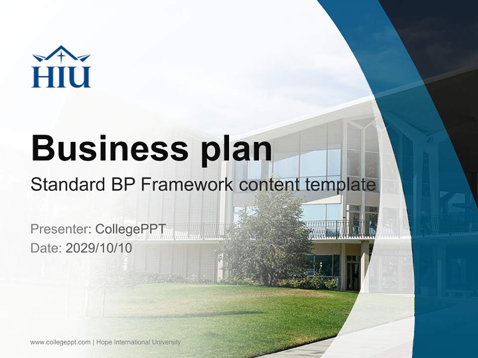 Hope International University Competition/Entrepreneurship Contest PPT Template4:3 ratio PPT effect preview image9