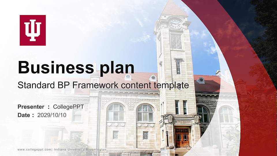 Indiana University-Bloomington Competition/Entrepreneurship Contest PPT Template16:9 ratio PPT effect preview image