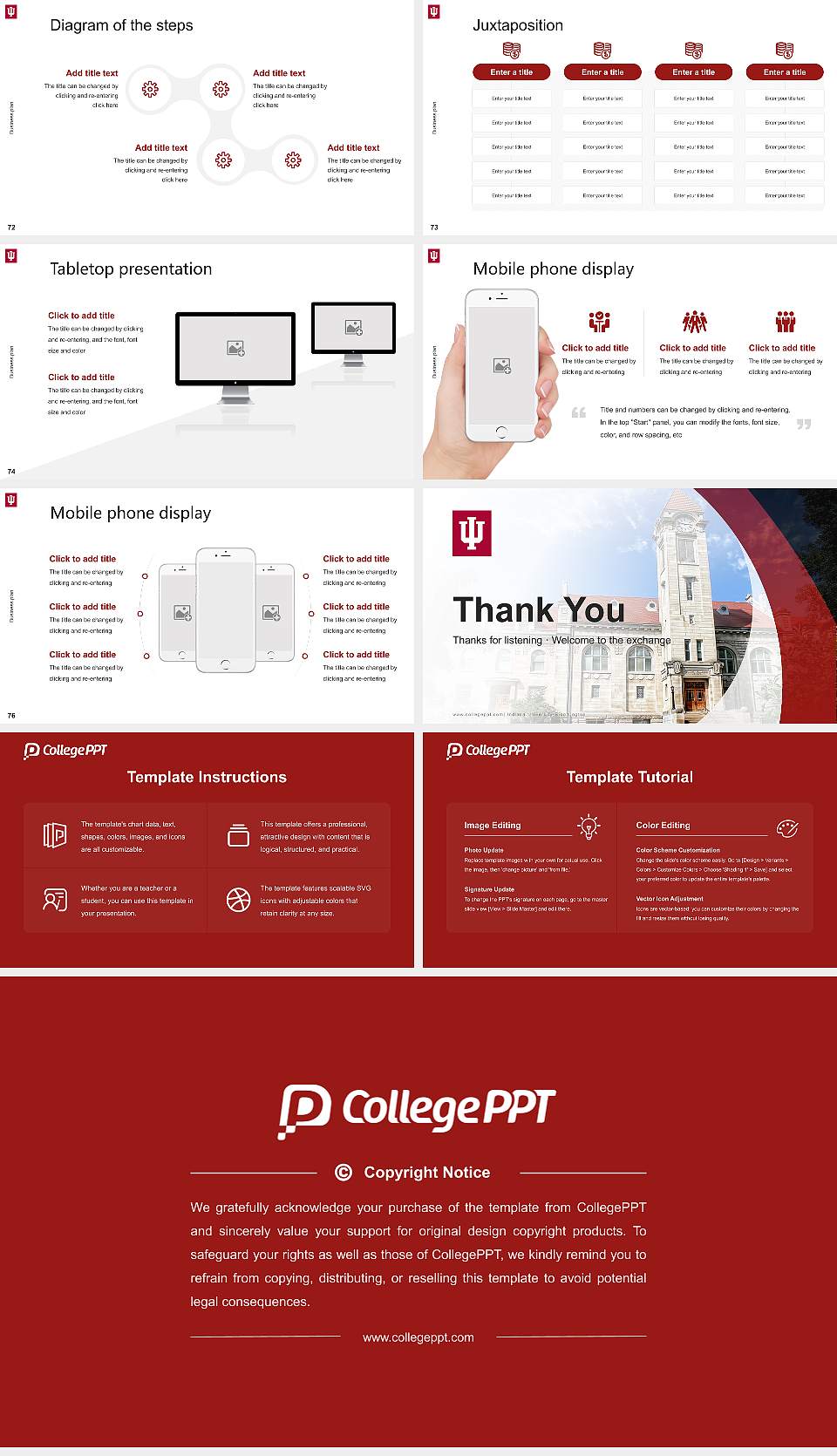 Indiana University-Bloomington Competition/Entrepreneurship Contest PPT Template16:9 ratio PPT effect preview image9