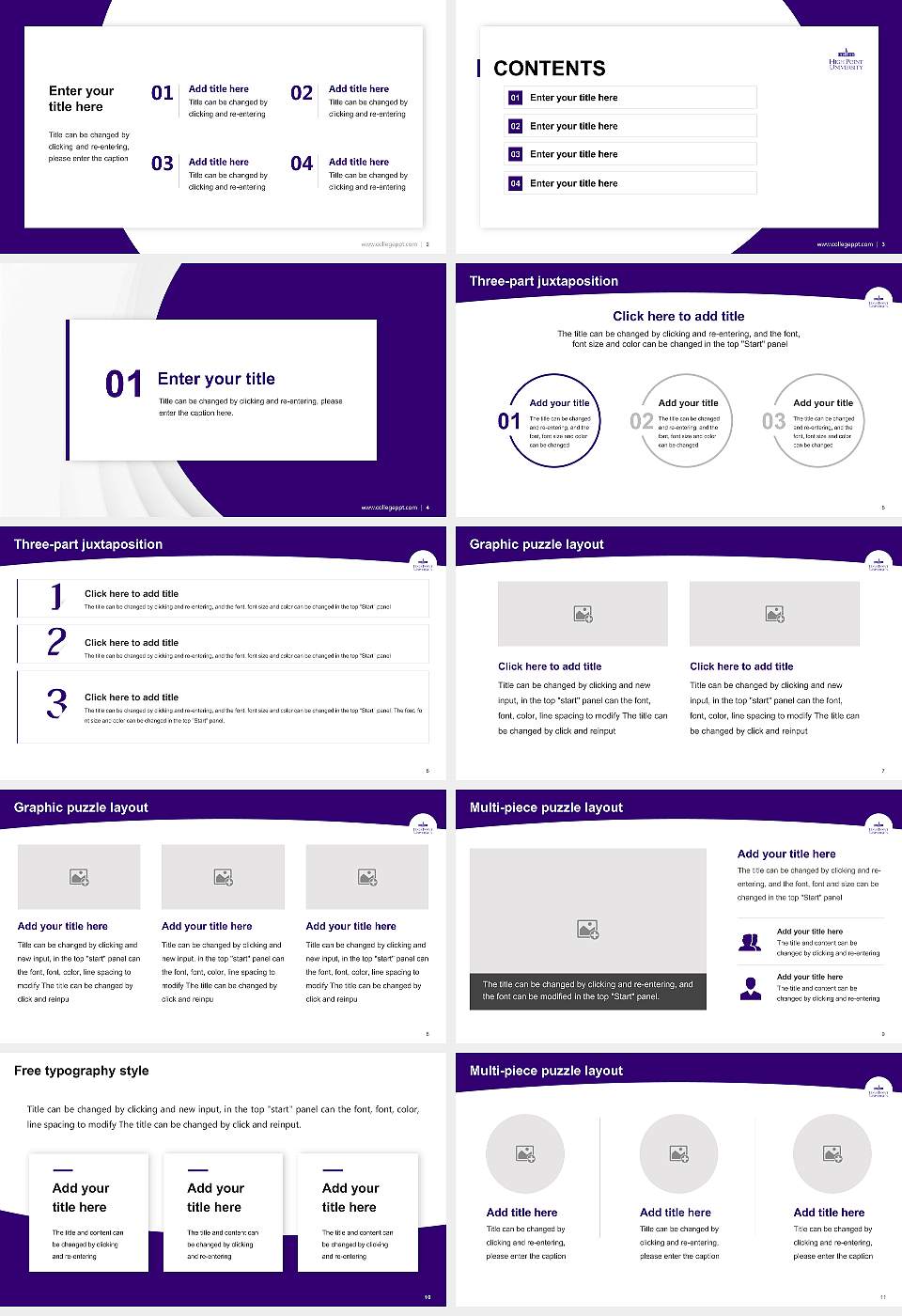 High Point University Academic Presentation/Research Findings Report PPT Template16:9 ratio PPT effect preview image2