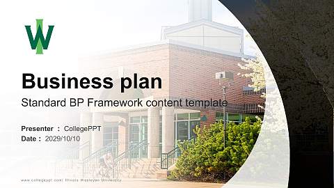 Illinois Wesleyan University Competition/Entrepreneurship Contest PPT Template