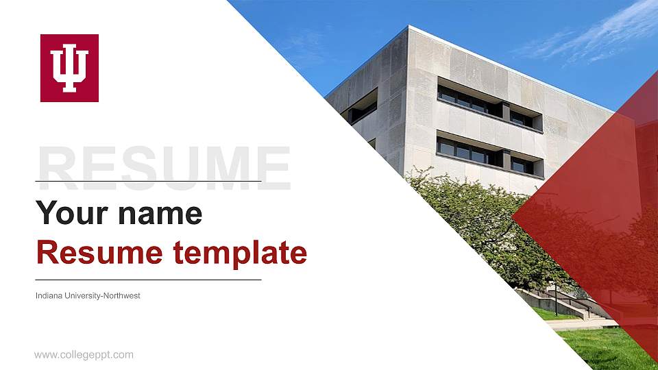 Indiana University-Northwest Resume PPT Template16:9 ratio PPT effect preview image