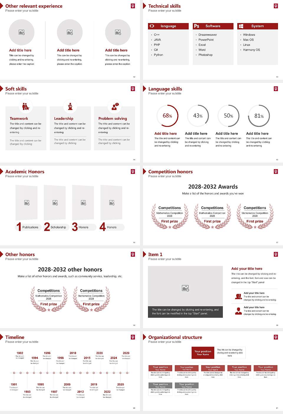 Indiana University-Northwest Resume PPT Template16:9 ratio PPT effect preview image3