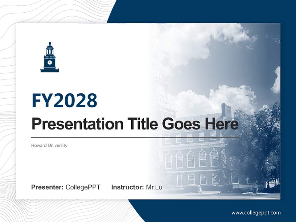 Howard University Academic Presentation/Research Findings Report PPT Template4:3 ratio PPT effect preview image5