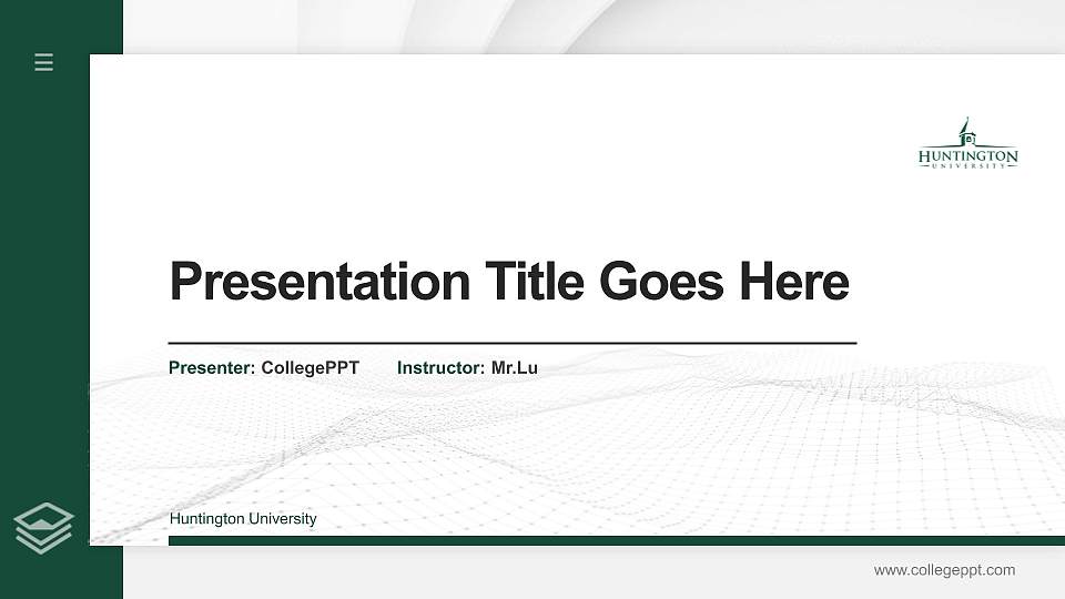 Huntington University Thesis Proposal/Graduation Defense PPT Template16:9 ratio PPT effect preview image