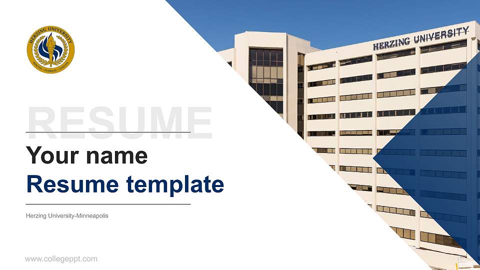 Herzing University-Minneapolis Resume PPT Template16:9 ratio PPT effect preview image
