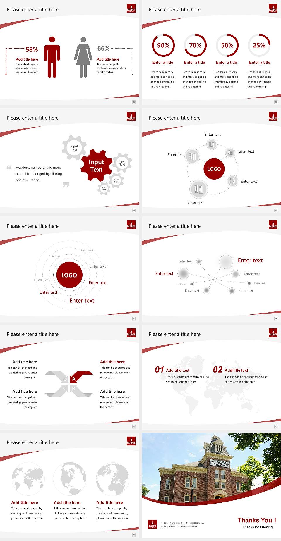 Hastings College Course/Courseware Creation PPT Template4:3 ratio PPT effect preview image4