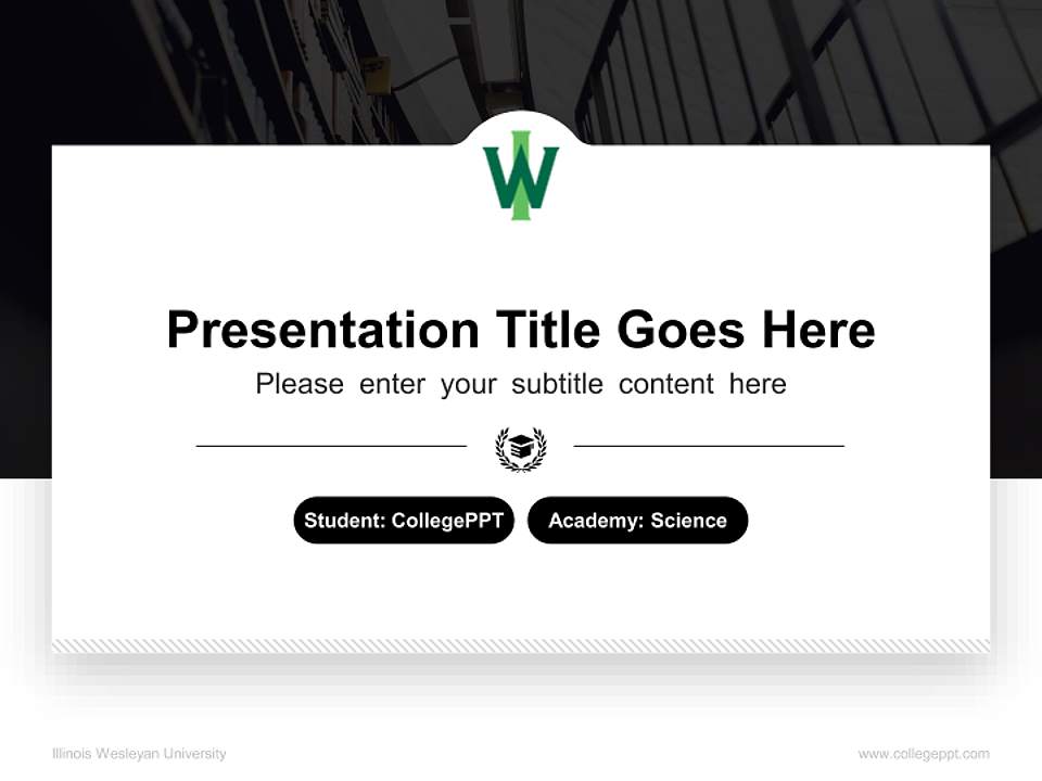 Illinois Wesleyan University National Scholarship Defense PPT Template4:3 ratio PPT effect preview image4