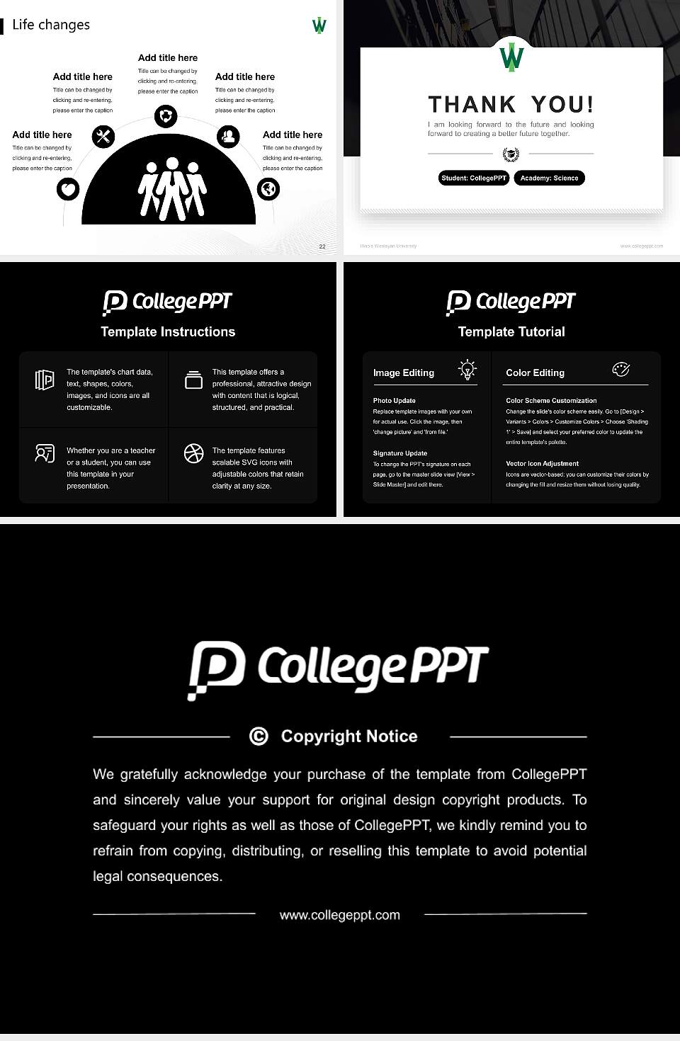 Illinois Wesleyan University National Scholarship Defense PPT Template4:3 ratio PPT effect preview image4