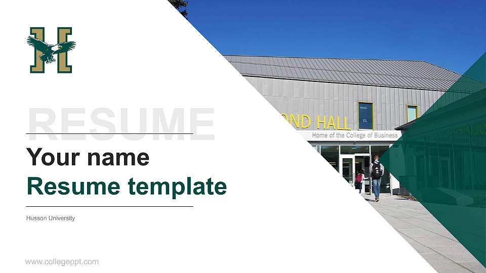 Husson University Resume PPT Template16:9 ratio PPT effect preview image
