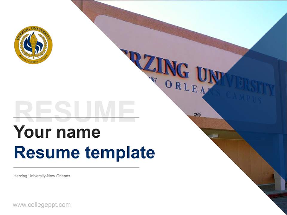 Herzing University-New Orleans Resume PPT Template4:3 ratio PPT effect preview image5
