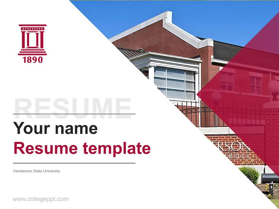 Henderson State University Resume PPT Template4:3 ratio PPT effect preview image5
