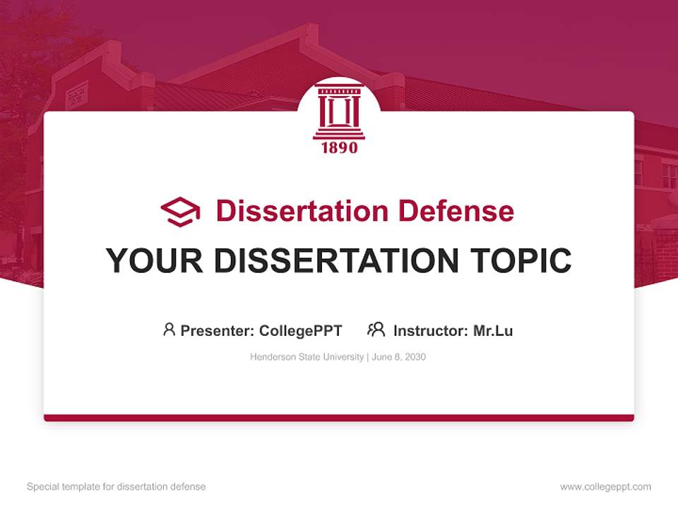 Henderson State University Graduation Thesis Defense PPT Template4:3 ratio PPT effect preview image7