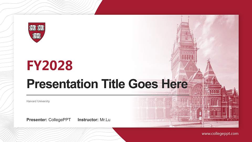 Harvard University Academic Presentation/Research Findings Report PPT Template16:9 ratio PPT effect preview image