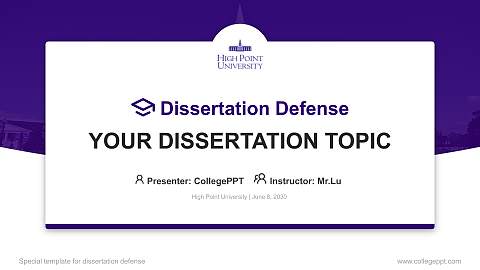 High Point University Graduation Thesis Defense PPT Template