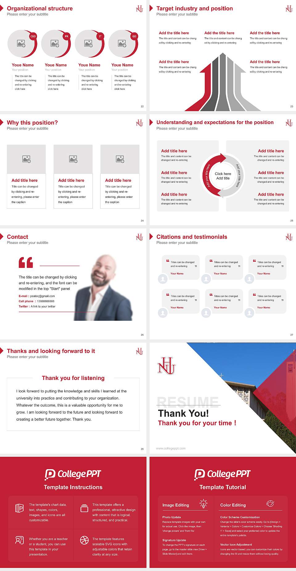 Holy Names University Resume PPT Template4:3 ratio PPT effect preview image4