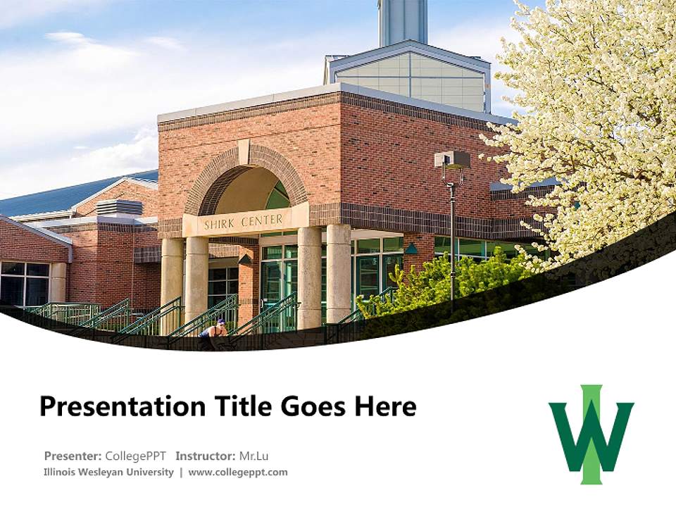 Illinois Wesleyan University Course/Courseware Creation PPT Template4:3 ratio PPT effect preview image5
