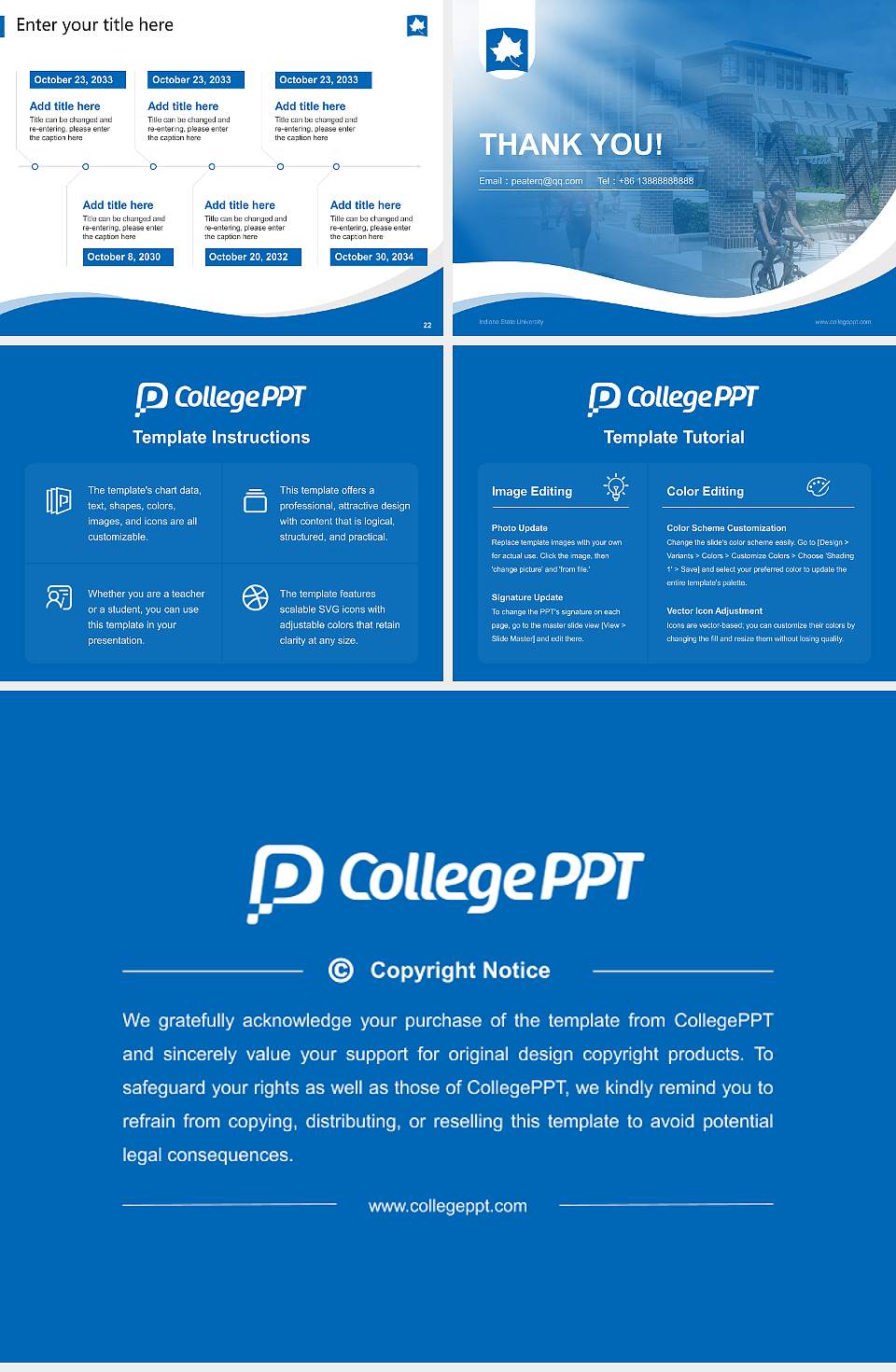 Indiana State University Lecture Sharing and Networking Event PPT Template4:3 ratio PPT effect preview image4