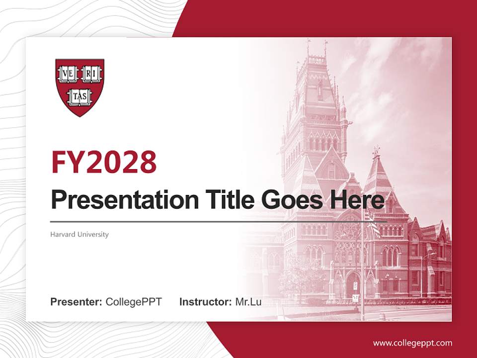 Harvard University Academic Presentation/Research Findings Report PPT Template4:3 ratio PPT effect preview image5