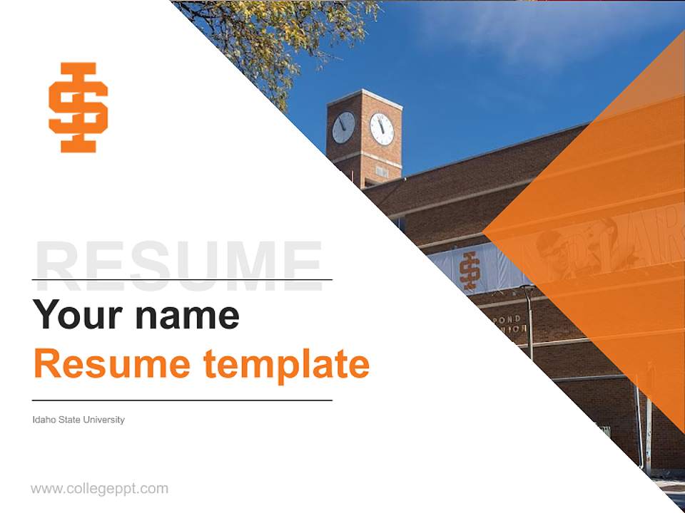 Idaho State University Resume PPT Template4:3 ratio PPT effect preview image5
