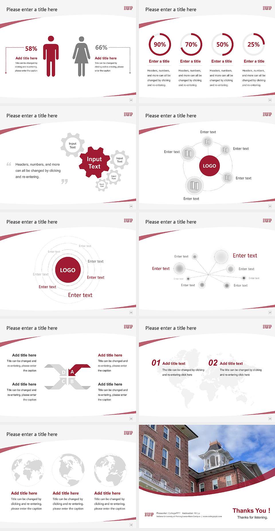 Indiana University of Pennsylvania-Main Campus Course/Courseware Creation PPT Template4:3 ratio PPT effect preview image4