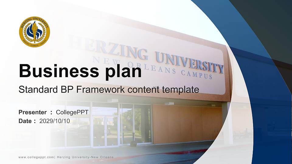 Herzing University-New Orleans Competition/Entrepreneurship Contest PPT Template16:9 ratio PPT effect preview image