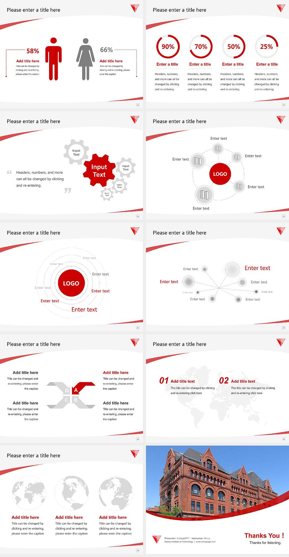 Illinois Institute of Technology Course/Courseware Creation PPT Template4:3 ratio PPT effect preview image4