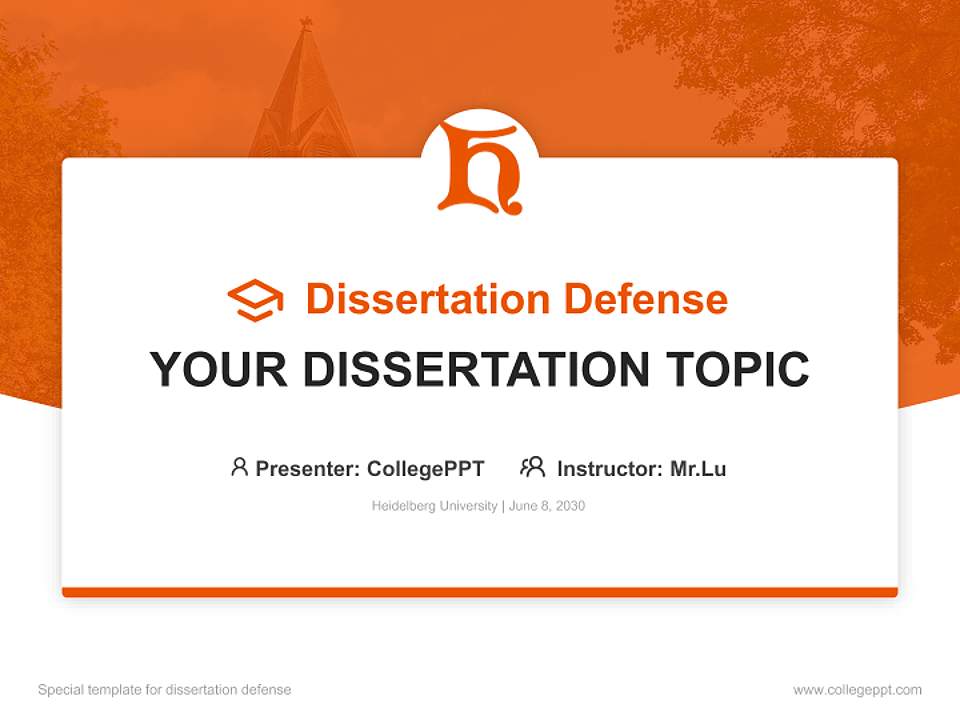 Heidelberg University Graduation Thesis Defense PPT Template4:3 ratio PPT effect preview image7