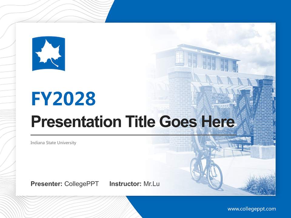 Indiana State University Academic Presentation/Research Findings Report PPT Template4:3 ratio PPT effect preview image5