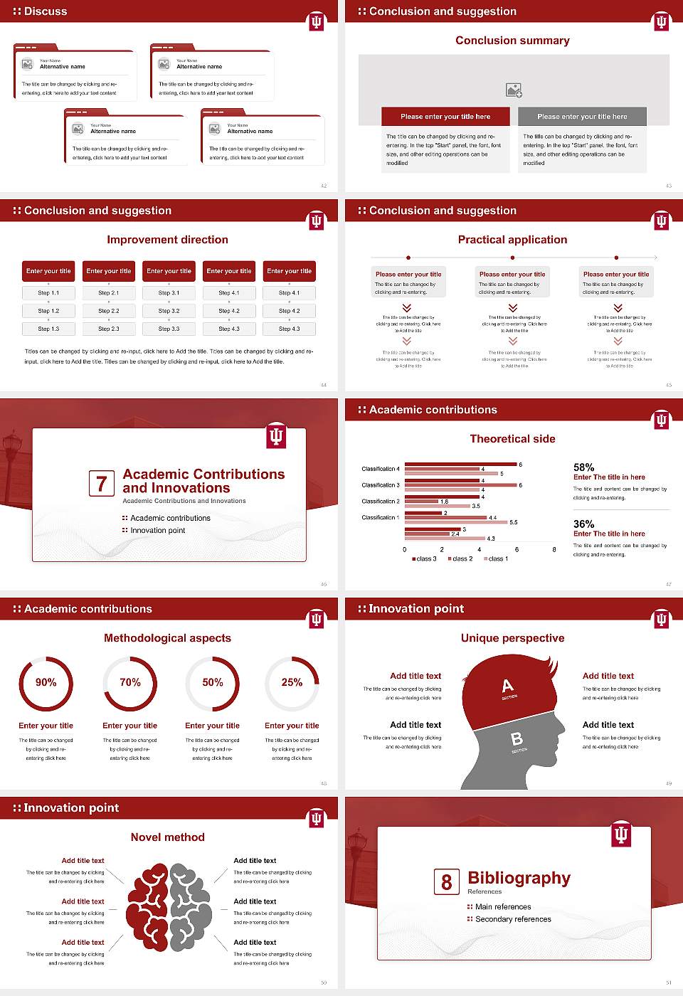 Indiana University-East Graduation Thesis Defense PPT Template16:9 ratio PPT effect preview image6
