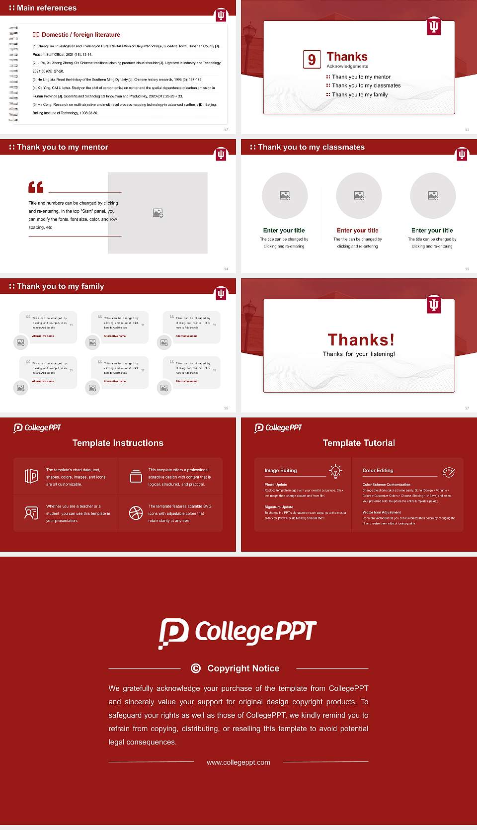 Indiana University-East Graduation Thesis Defense PPT Template16:9 ratio PPT effect preview image7