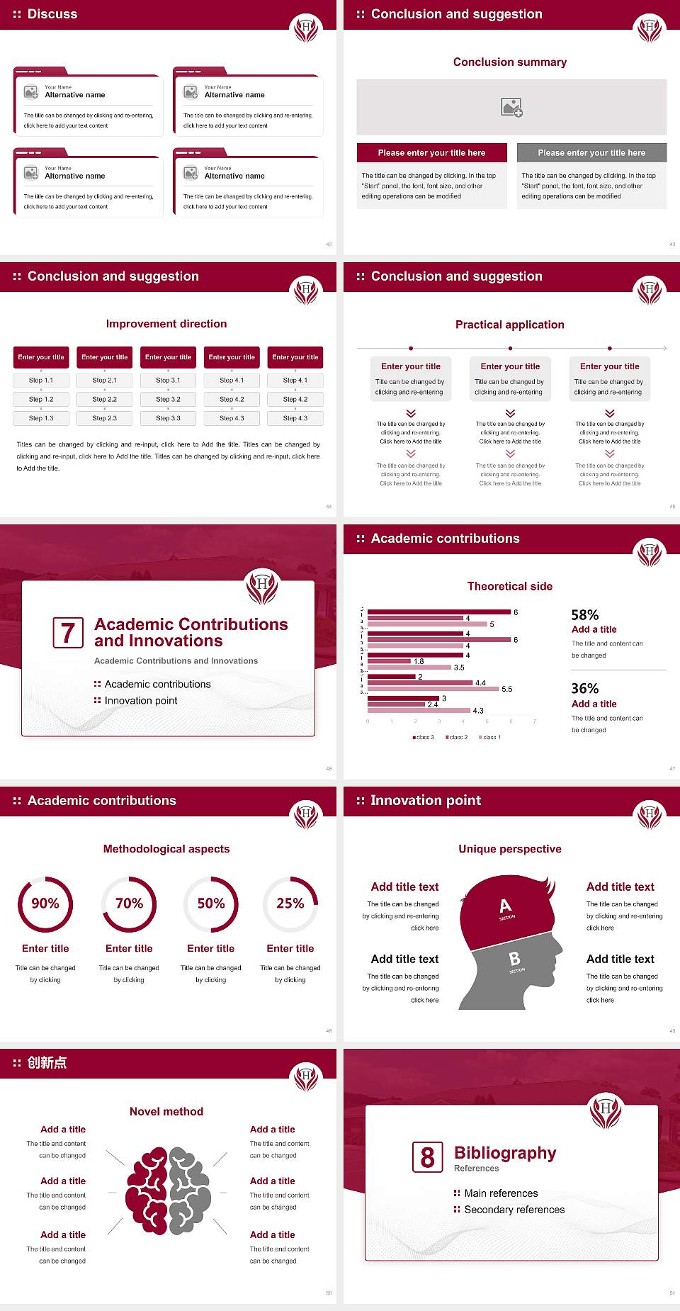 Huntington University of Health Sciences Graduation Thesis Defense PPT Template4:3 ratio PPT effect preview image6