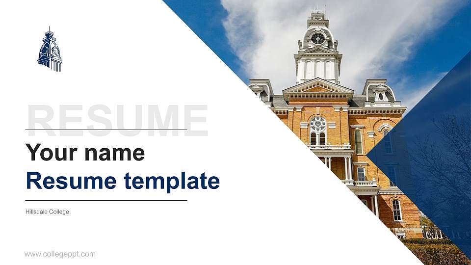 Hillsdale College Resume PPT Template16:9 ratio PPT effect preview image