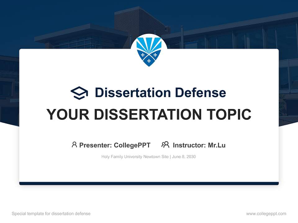 Holy Family University Newtown Site Graduation Thesis Defense PPT Template4:3 ratio PPT effect preview image7