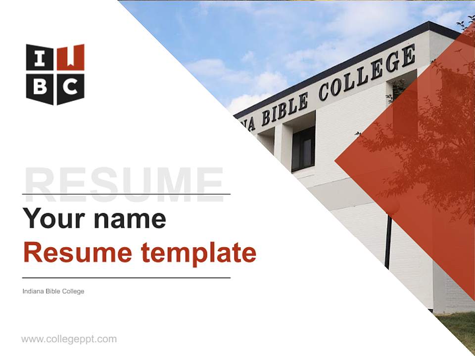 Indiana Bible College Resume PPT Template4:3 ratio PPT effect preview image5