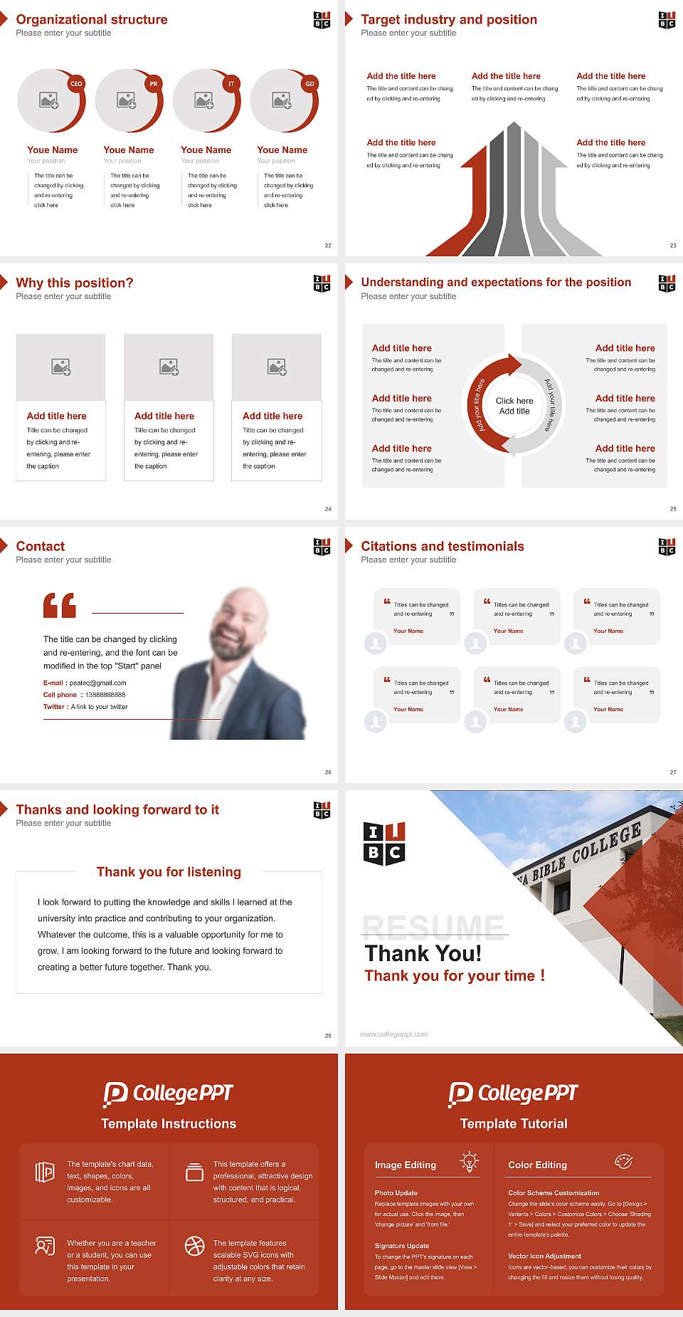 Indiana Bible College Resume PPT Template4:3 ratio PPT effect preview image4