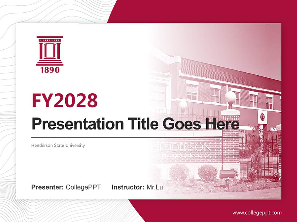 Henderson State University Academic Presentation/Research Findings Report PPT Template4:3 ratio PPT effect preview image5
