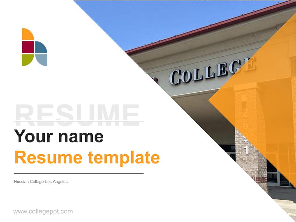 Hussian College-Los Angeles Resume PPT Template4:3 ratio PPT effect preview image5