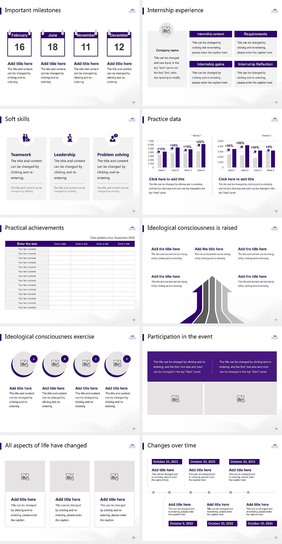 High Point University National Scholarship Defense PPT Template4:3 ratio PPT effect preview image3