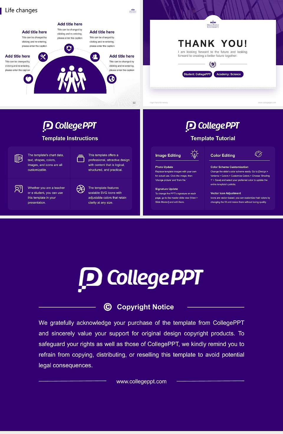 High Point University National Scholarship Defense PPT Template4:3 ratio PPT effect preview image4